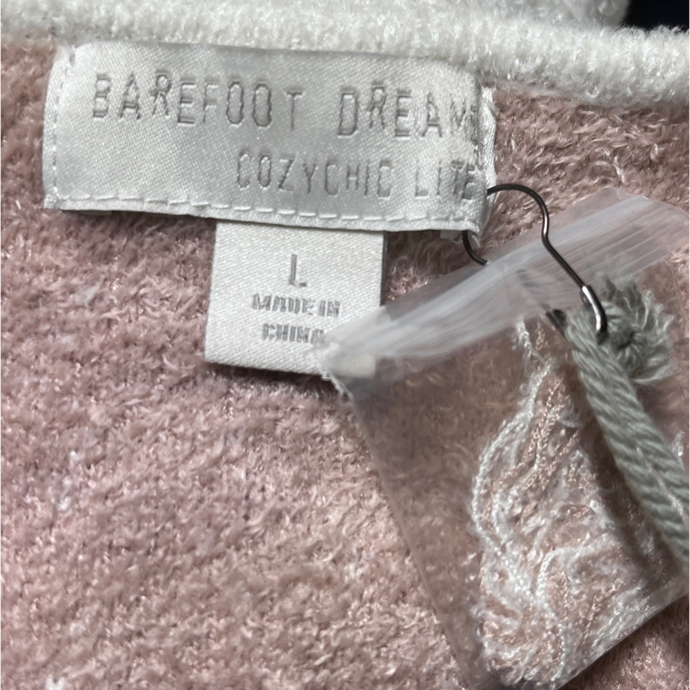 NEW Barefoot Dreams CozyChic Lite Confetti Open Front Cardigan Pearl Rose L NWT - Picture 14 of 14